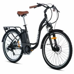 VÉLO DE VILLE ÉLECTRIQUE MOMA BIKES 26.2 SHIMANO 7V NOIR