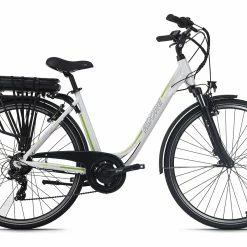 Vélo électrique Femme Aluminium Adore Versailles 28 » E-Bike Blanc-vert 36 V/10,4 Ah Li-Ion-Akku 7 Vitesses